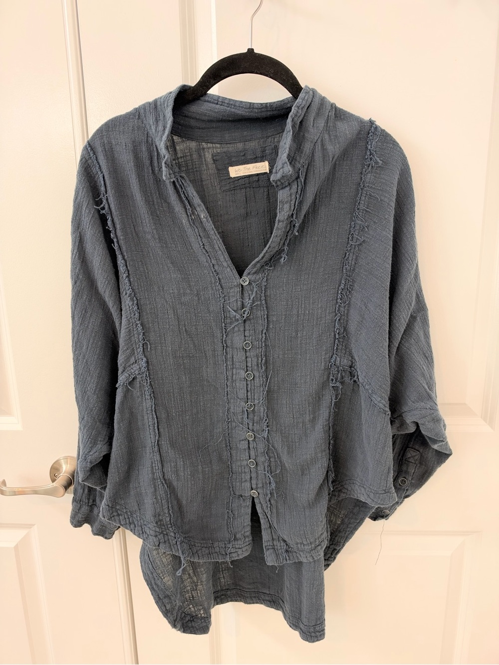 We the free summer daydream Blue Button-Down size small